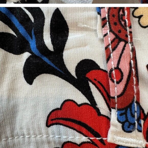 Nicole Miller Linen Floral Beach Resort wide-leg pants 6 high-rise vaca boho 80s - Picture 9 of 10